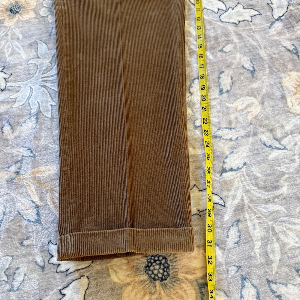 Brooks Brothers Elliot Corduroy Pants Mens 36x32 Blue Brown Pleated Cuffed 2prs - Picture 12 of 16